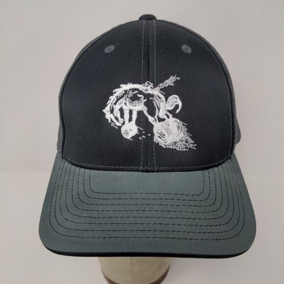JHS Racing Pacific Headwear Black Gray Fitted Cap Hat Size L - XL Horse - Picture 3 of 11